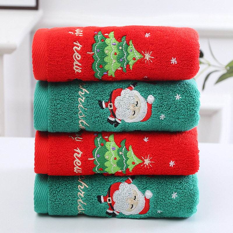 Embroidery Xmas Tree - 1PC 35*75cm Bathroom Towel Coral Fleece