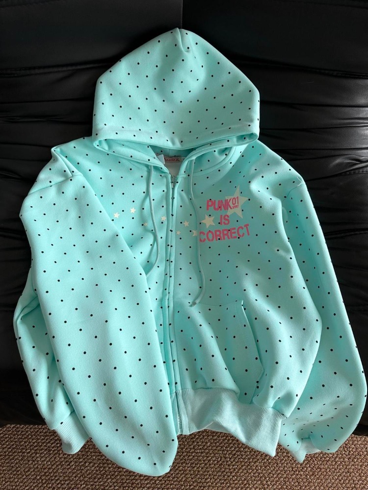 Embroidery Zip Up Hoodie - Y2k New Spring Fashion American Style