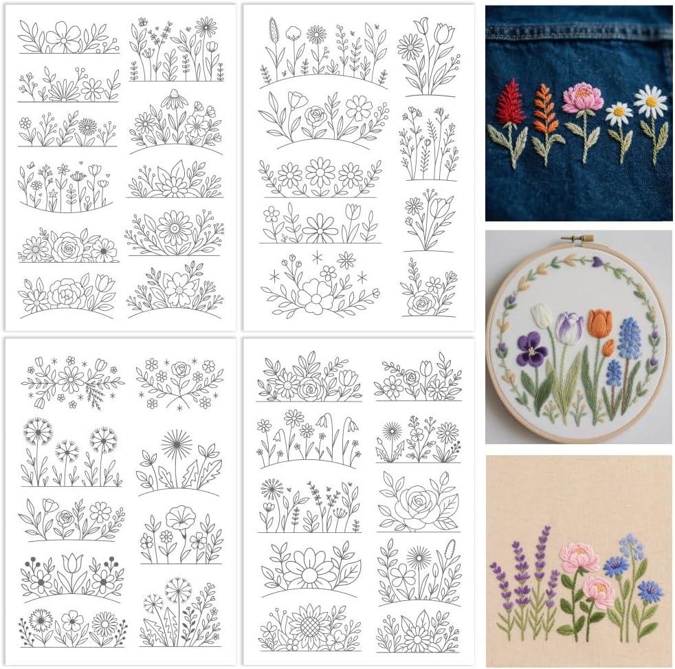 Water Soluble Stabilizer - Flowers Water Soluble Stabilizer for Embroidery