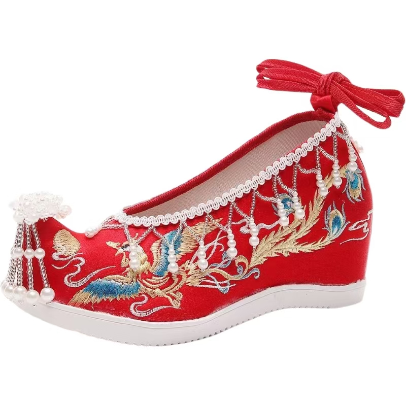 Embroidery Red - Women New Red Embroidered Wedding Shoes