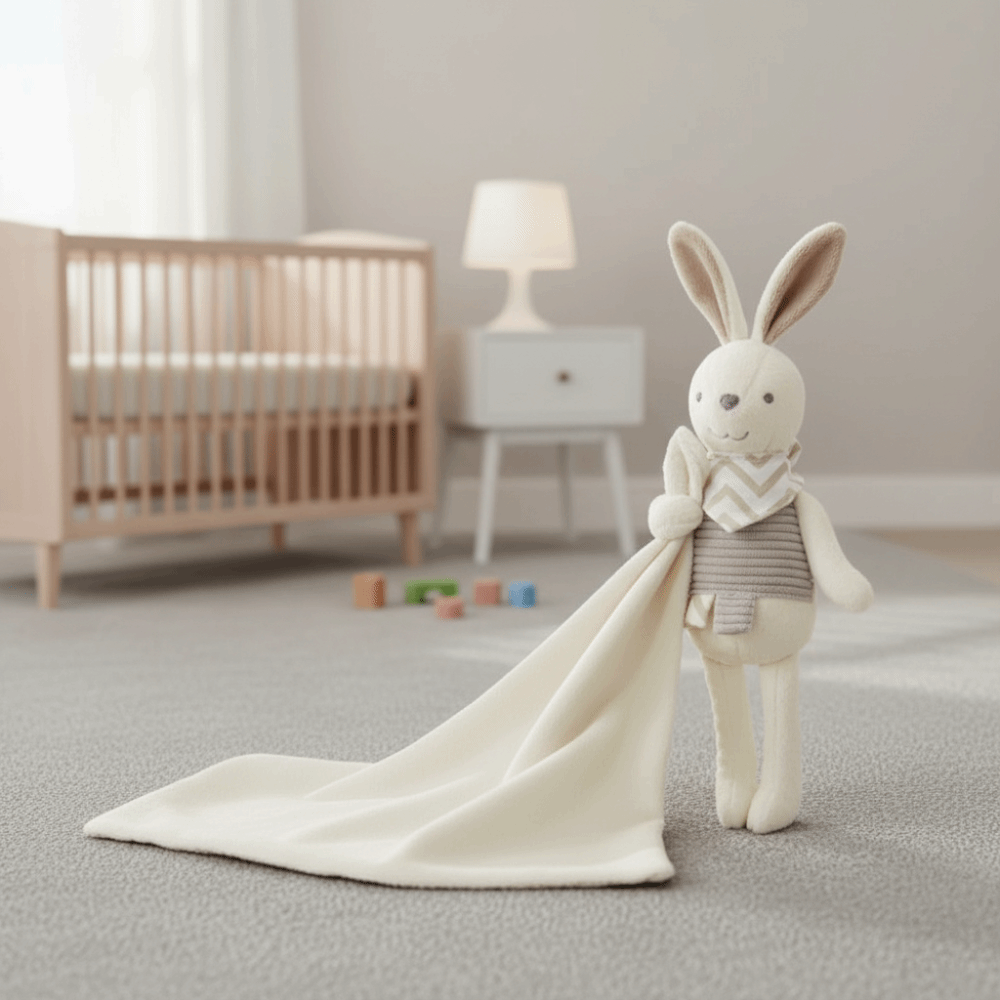 Embroidery Towel - Square Shape Baby Rabbit Comforter Elegant