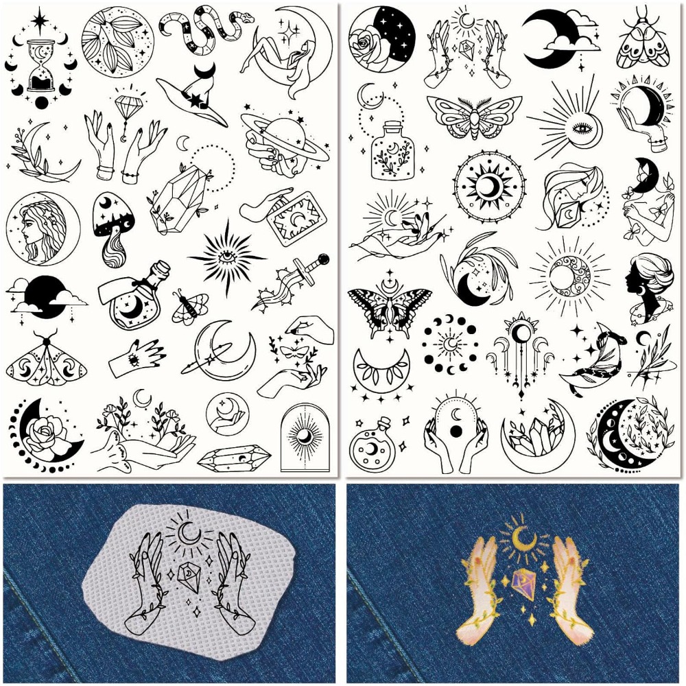 Embroidery Painting - 51Pcs Boho Moon Sun Water Soluble