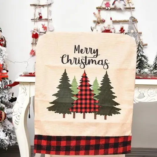 4/6/8pcs Christmas Chair Cover - Embroidery Xmas Tree 评论和价格