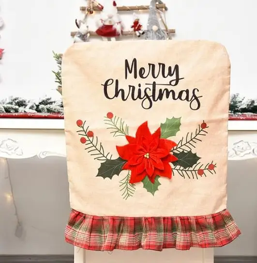 4/6/8pcs Christmas Chair Cover - Embroidery Xmas Tree 评论和价格