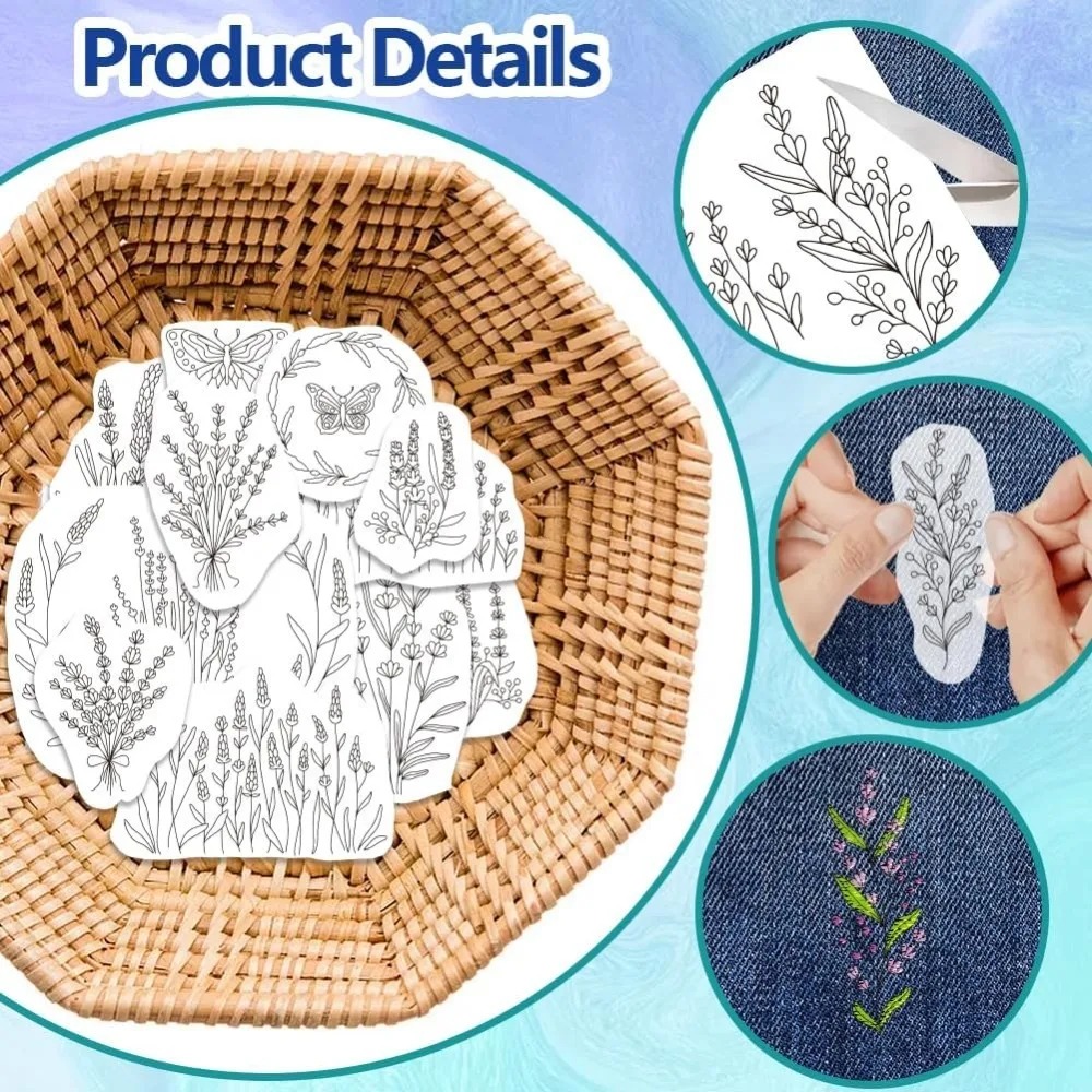 4 Sheets Lavender Flower Butte - Water Soluble Stabilizer 评论和价格