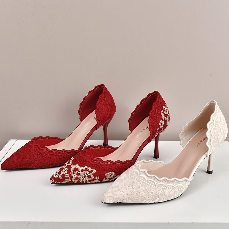 Luxury Red White Lace Embroide - Embroidery Red 评论和价格