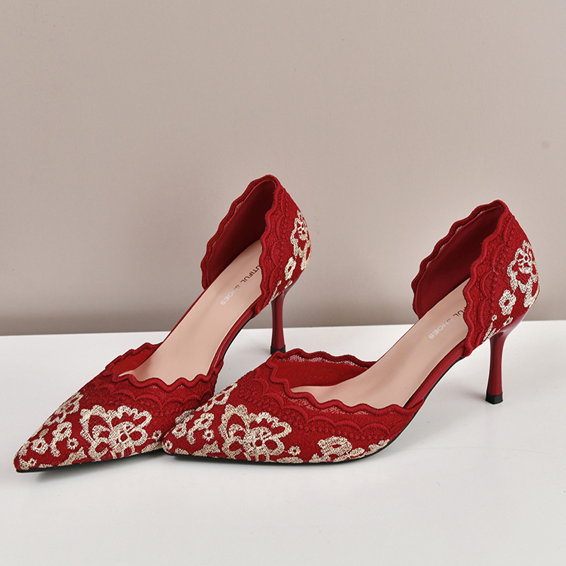 Luxury Red White Lace Embroide - Embroidery Red 评论和价格