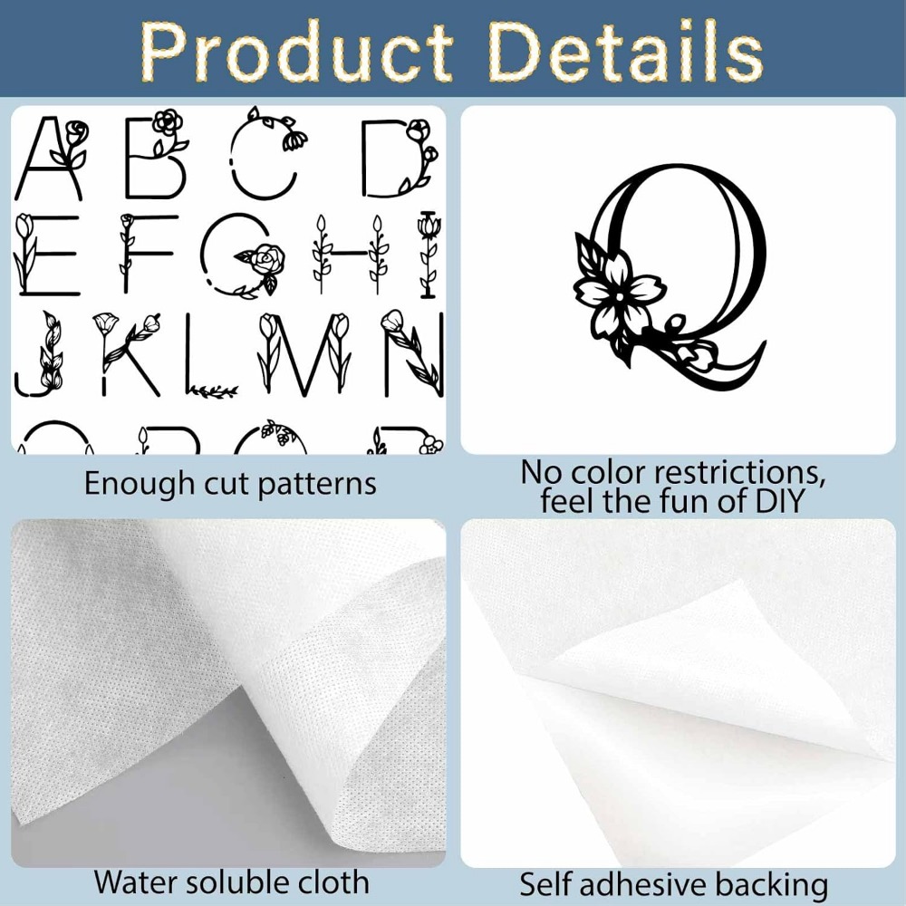 Letter A-Z Water Soluble Embro - Water Soluble Stabilizer 评论和价格