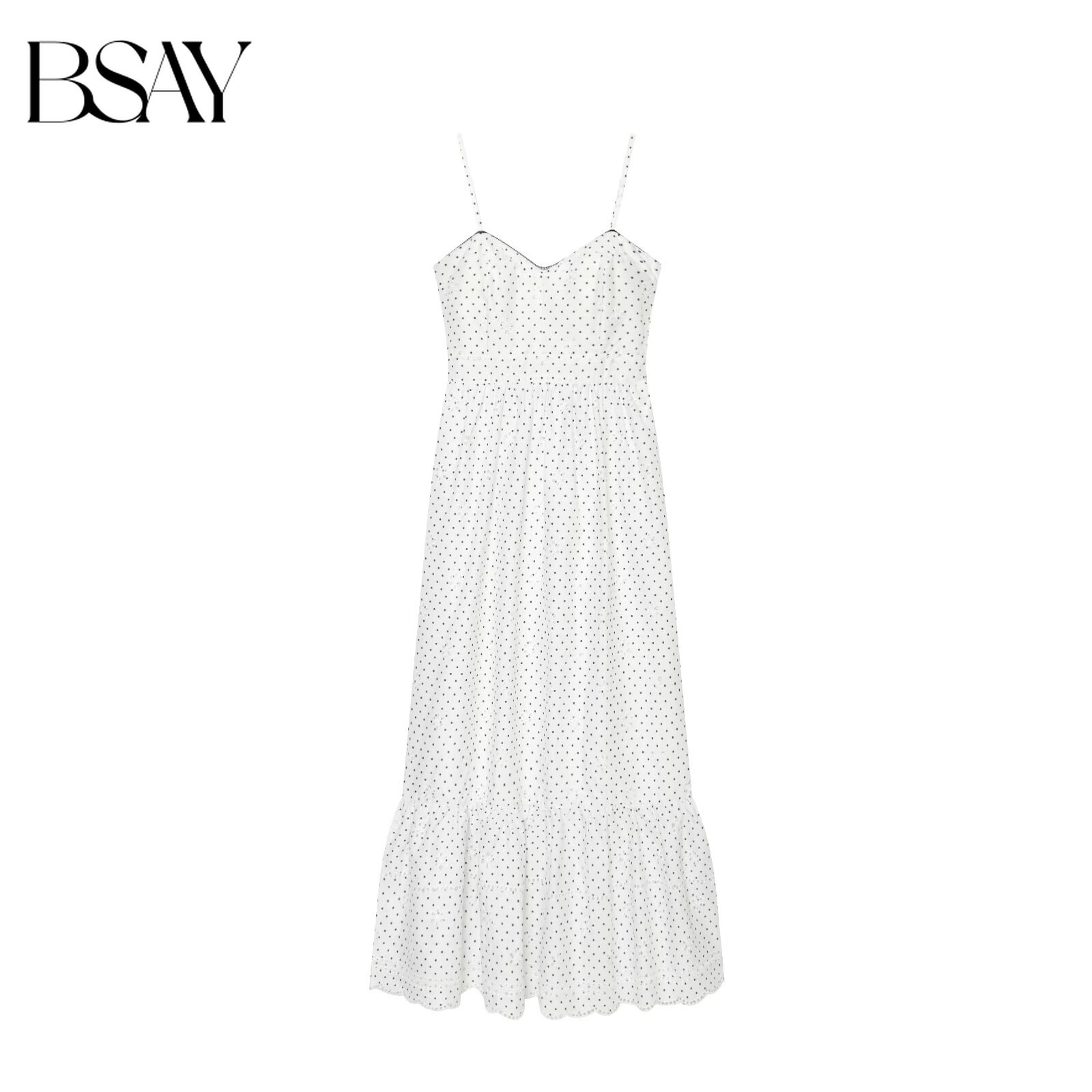 BSAY Women White Polka Dot Eye - Embroidery Eyelet 评论和价格
