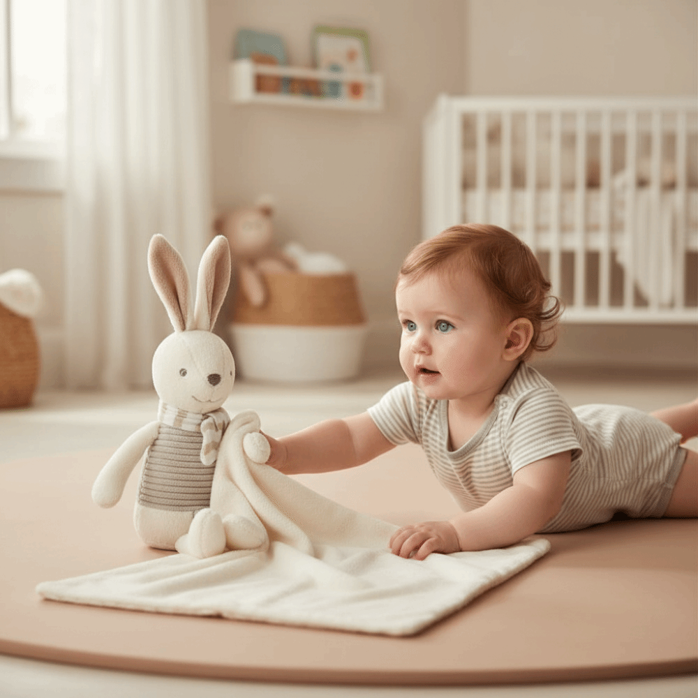 Square Shape Baby Rabbit Comfo - Embroidery Towel 评论和价格