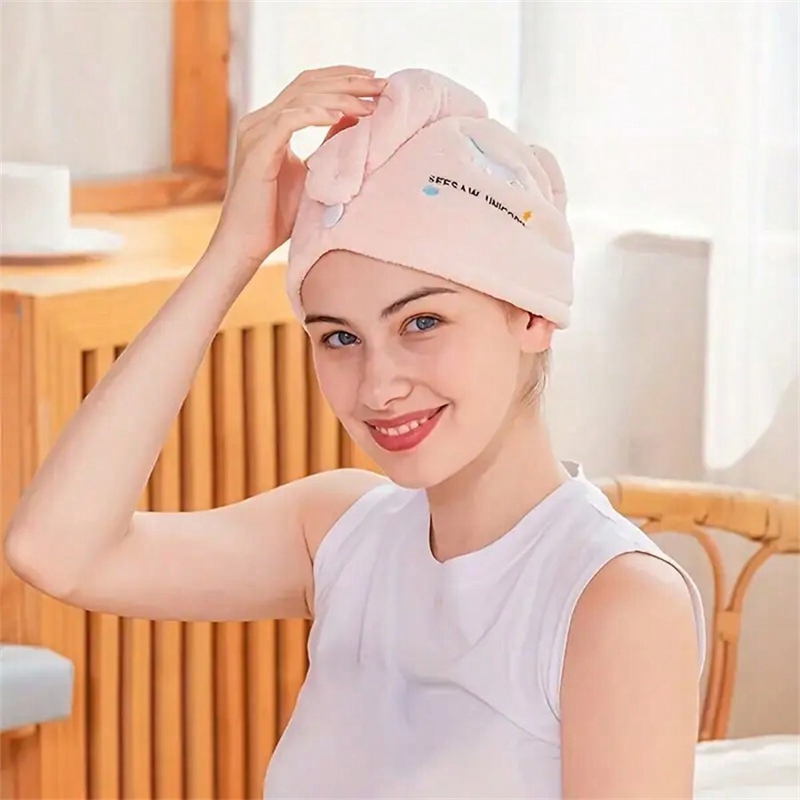 Quick-Dry Coral Fleece Hair To - Embroidery Towel 评论和价格