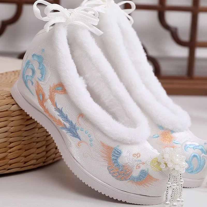 Winter Hanfu Shoes Women Chine - Embroidery Red 评论和价格