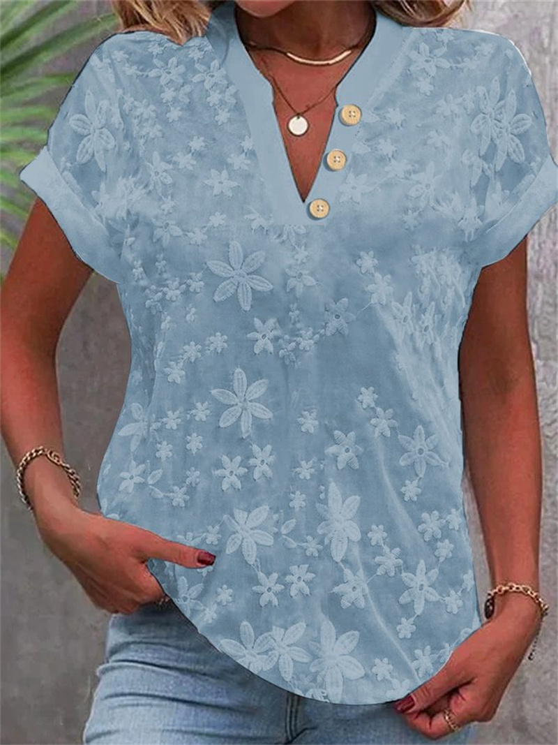 Cropped Shirt White Lace Blous - Embroidery Eyelet 评论和价格