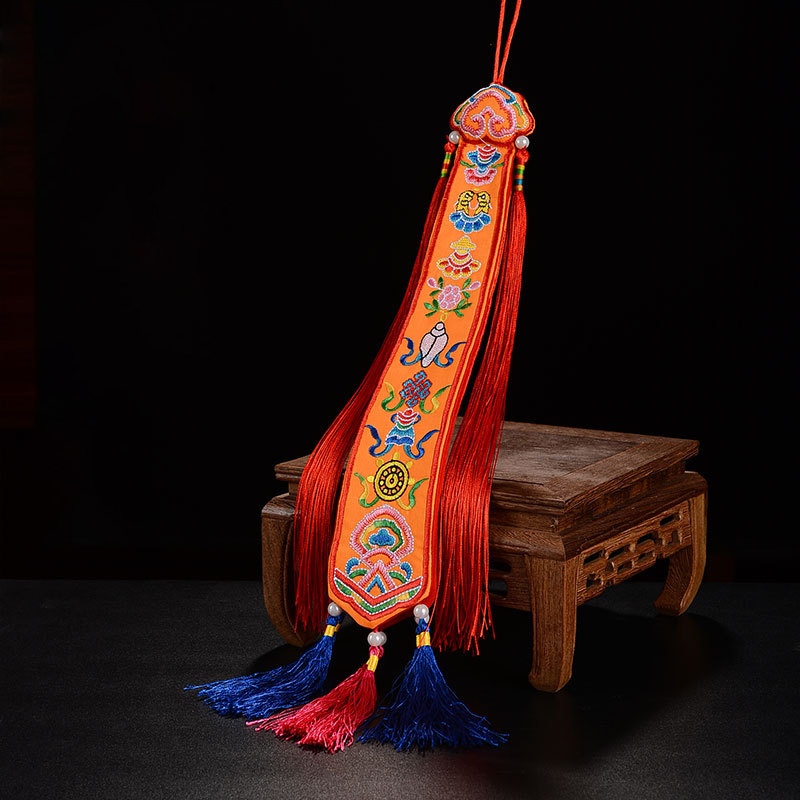 Tibetan Ribbon Flags Nepal Han - Embroidery Red 评论和价格