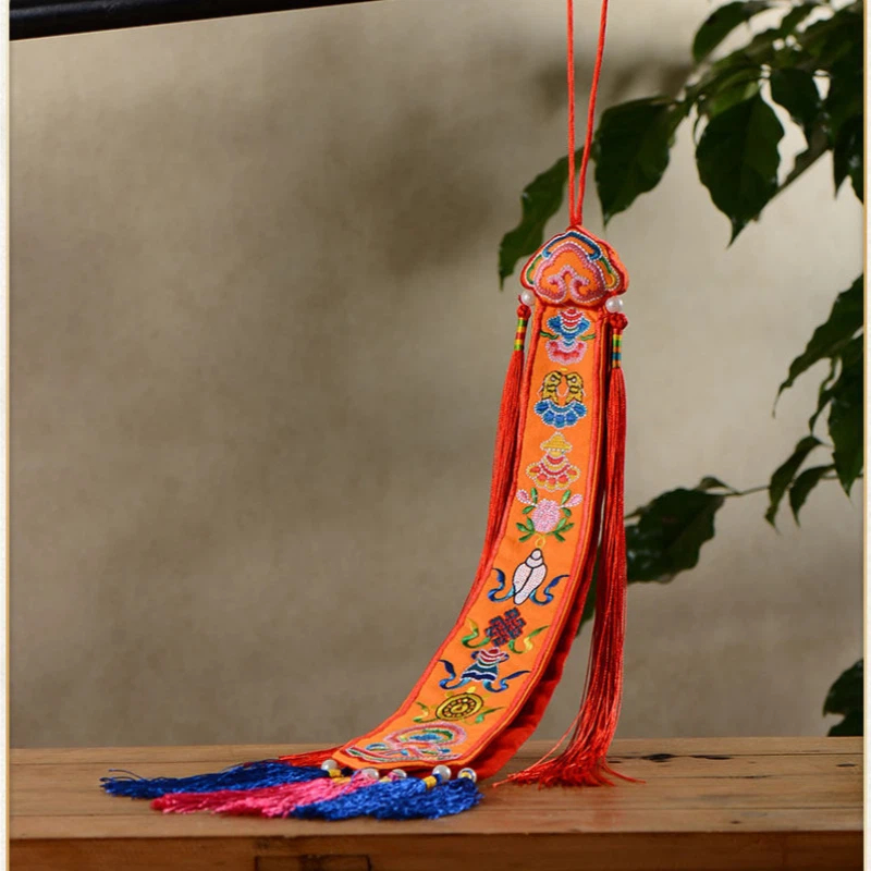 Tibetan Ribbon Flags Nepal Han - Embroidery Red 评论和价格