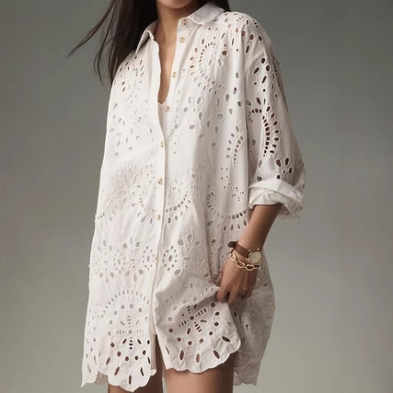 Women Solid Eyelet Embroidery  - Embroidery Eyelet 评论和价格