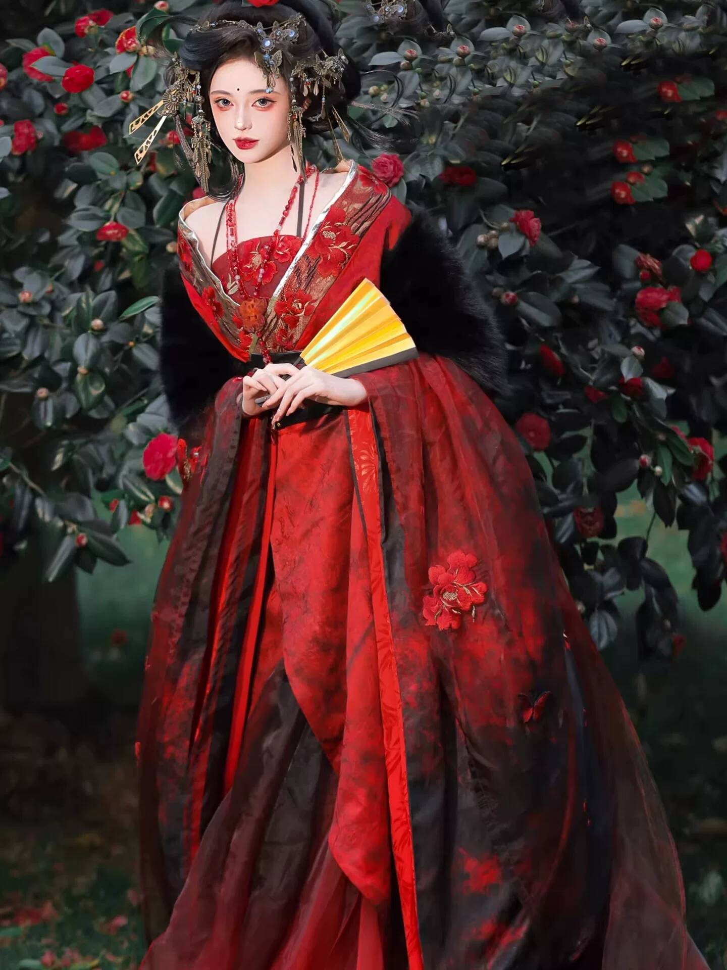 New Datura Red Hanfu Women Anc - Embroidery Red 评论和价格