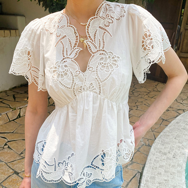French Style Floral Eyelet Emb - Embroidery Eyelet 评论和价格