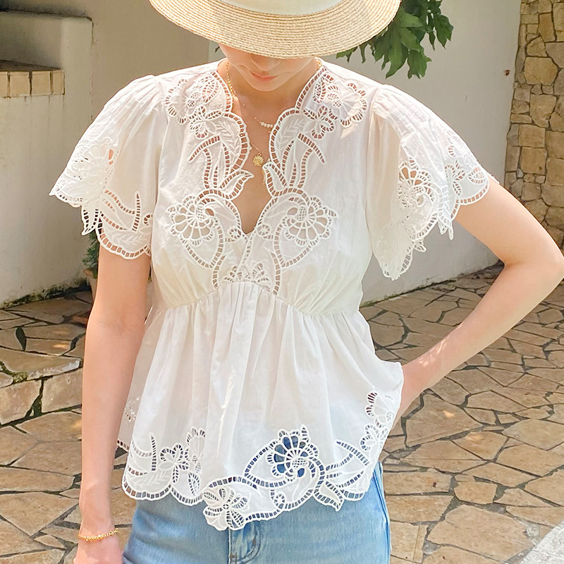 French Style Floral Eyelet Emb - Embroidery Eyelet 评论和价格