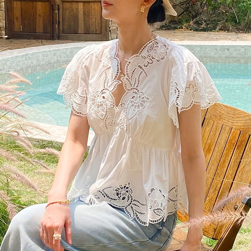 French Style Floral Eyelet Emb - Embroidery Eyelet 评论和价格