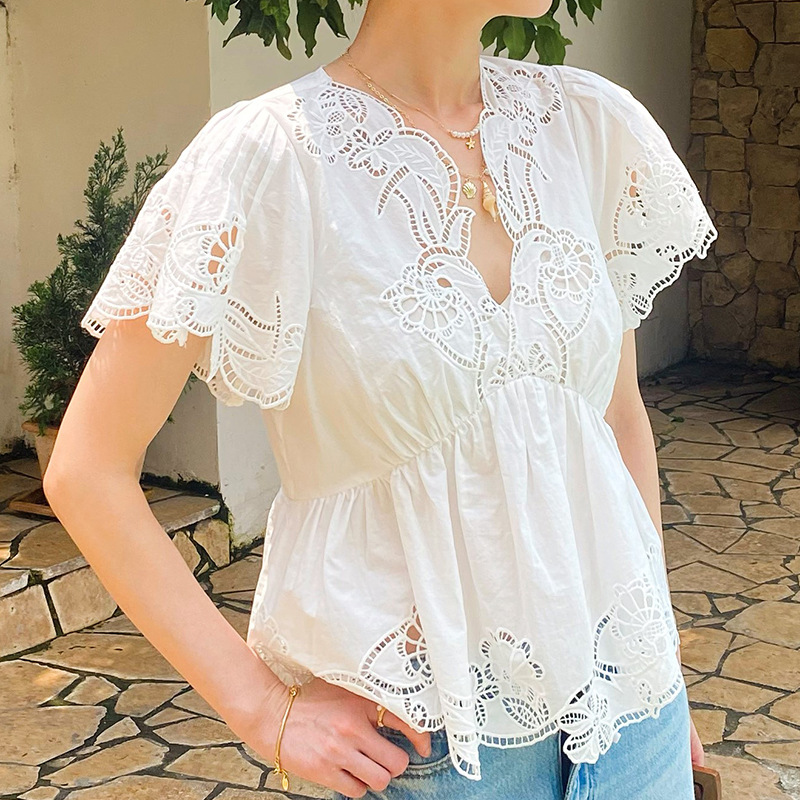 French Style Floral Eyelet Emb - Embroidery Eyelet 评论和价格