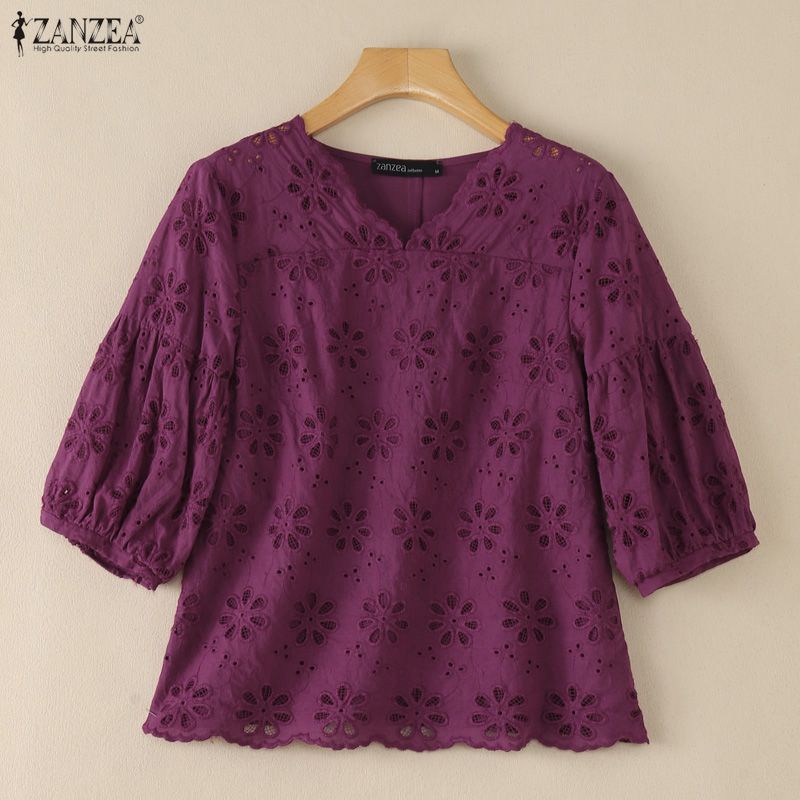 ZANZEA 2026 Eyelet Embroidery  - Embroidery Eyelet 评论和价格