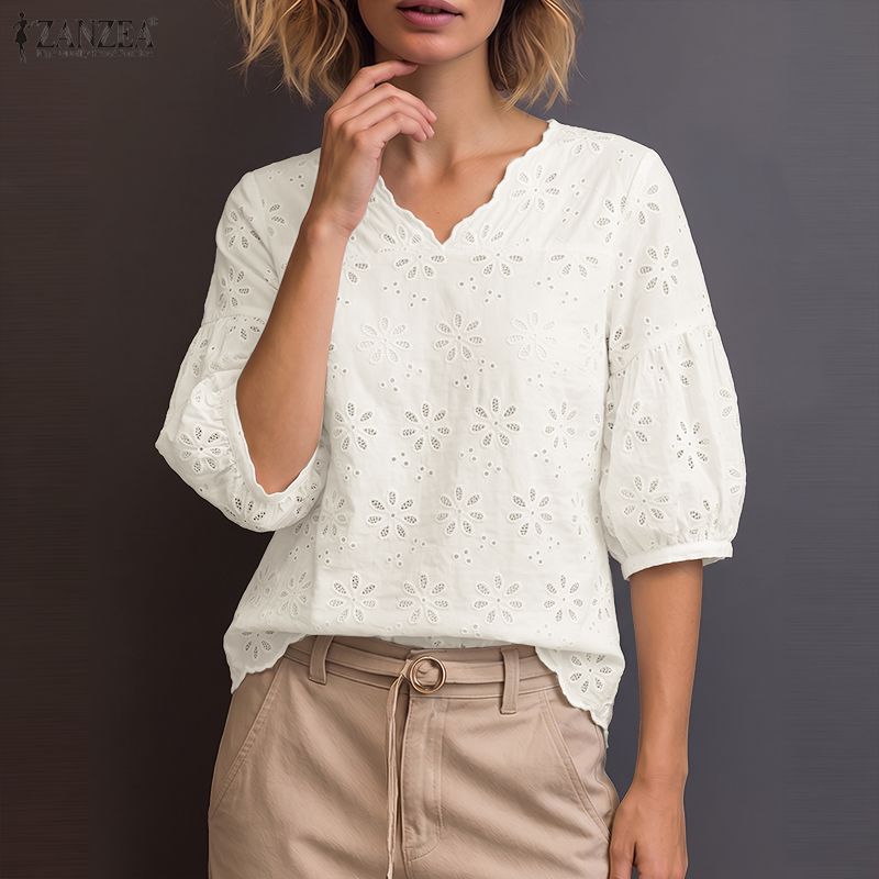 ZANZEA 2026 Eyelet Embroidery  - Embroidery Eyelet 评论和价格