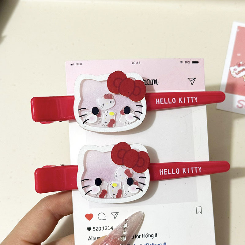 Hello Kitty Hair Clip Shaker B - Embroidery Red 评论和价格