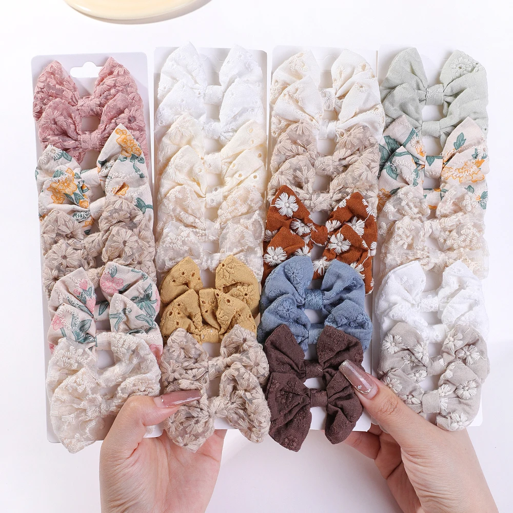 10Pcs/Set Fashion Bows Hairgri - Embroidery Love 评论和价格