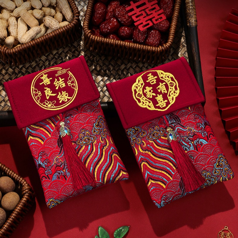 1Pcs Brocade Embroidery Fabric - Embroidery Red 评论和价格
