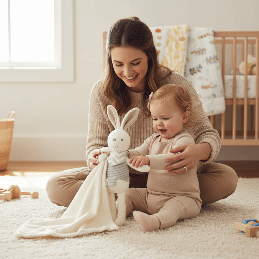 Square Shape Baby Rabbit Comfo - Embroidery Towel 评论和价格