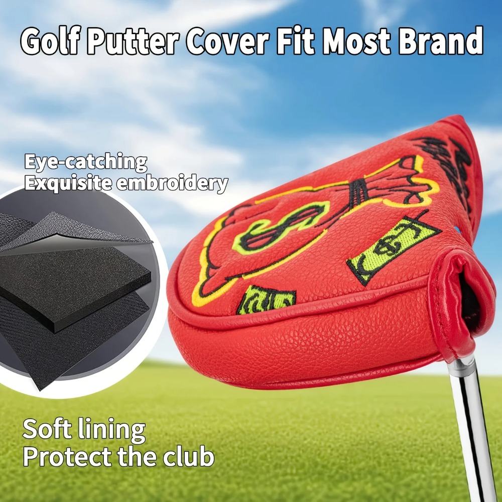 Golf Putter Cover | Half Round - Embroidery Red 评论和价格