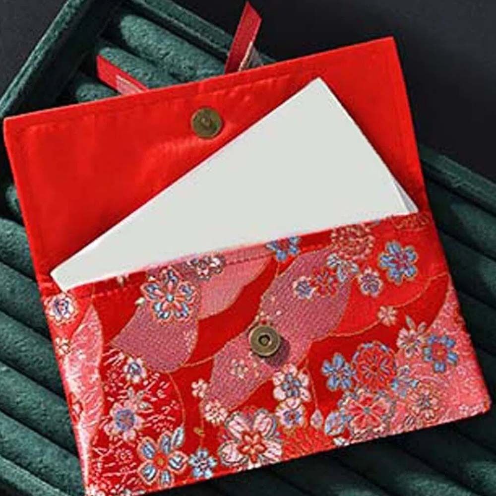 New Year Blessing Words Brocad - Embroidery Red 评论和价格