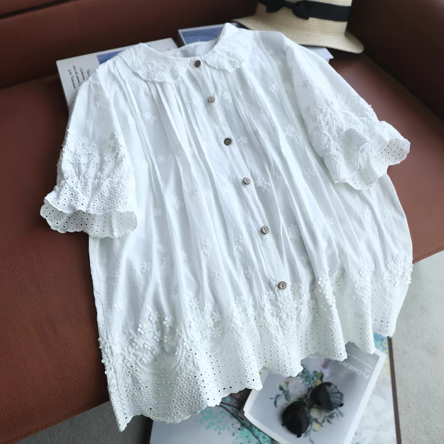 2026 Women Lace Peter Pan Coll - Embroidery Eyelet 评论和价格
