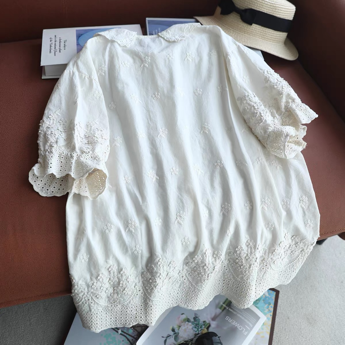 2026 Women Lace Peter Pan Coll - Embroidery Eyelet 评论和价格