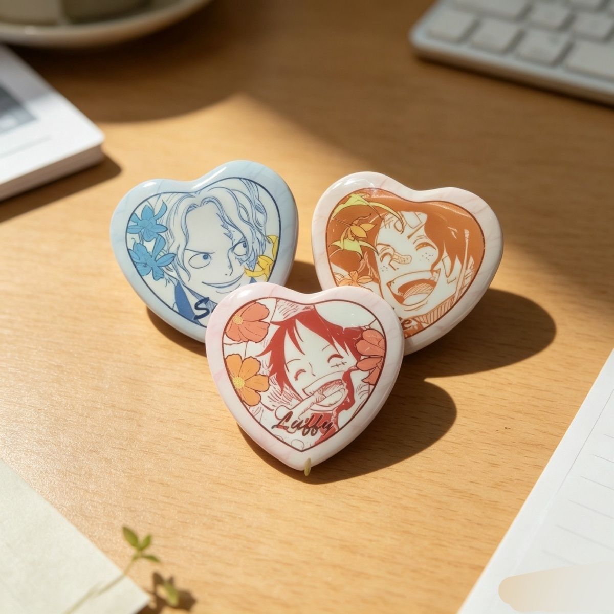 One Piece Luffy Ace Love Badge - Embroidery Love 评论和价格