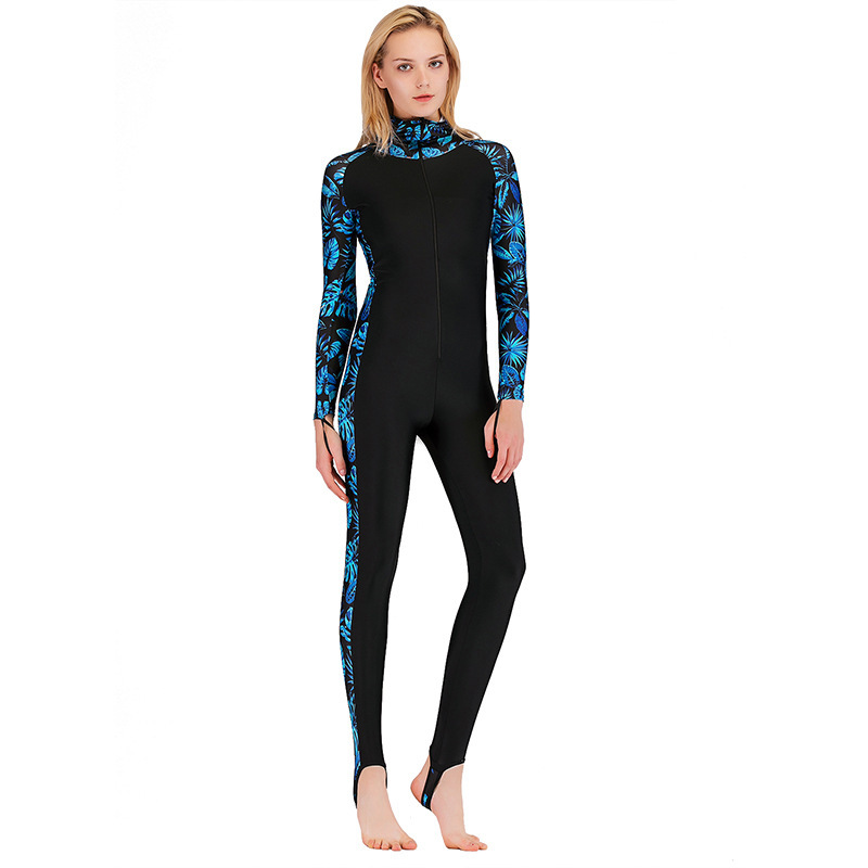 Full Body Swim Dive Skin Suit  - Embroidery Zip Up Hoodie 评论和价格