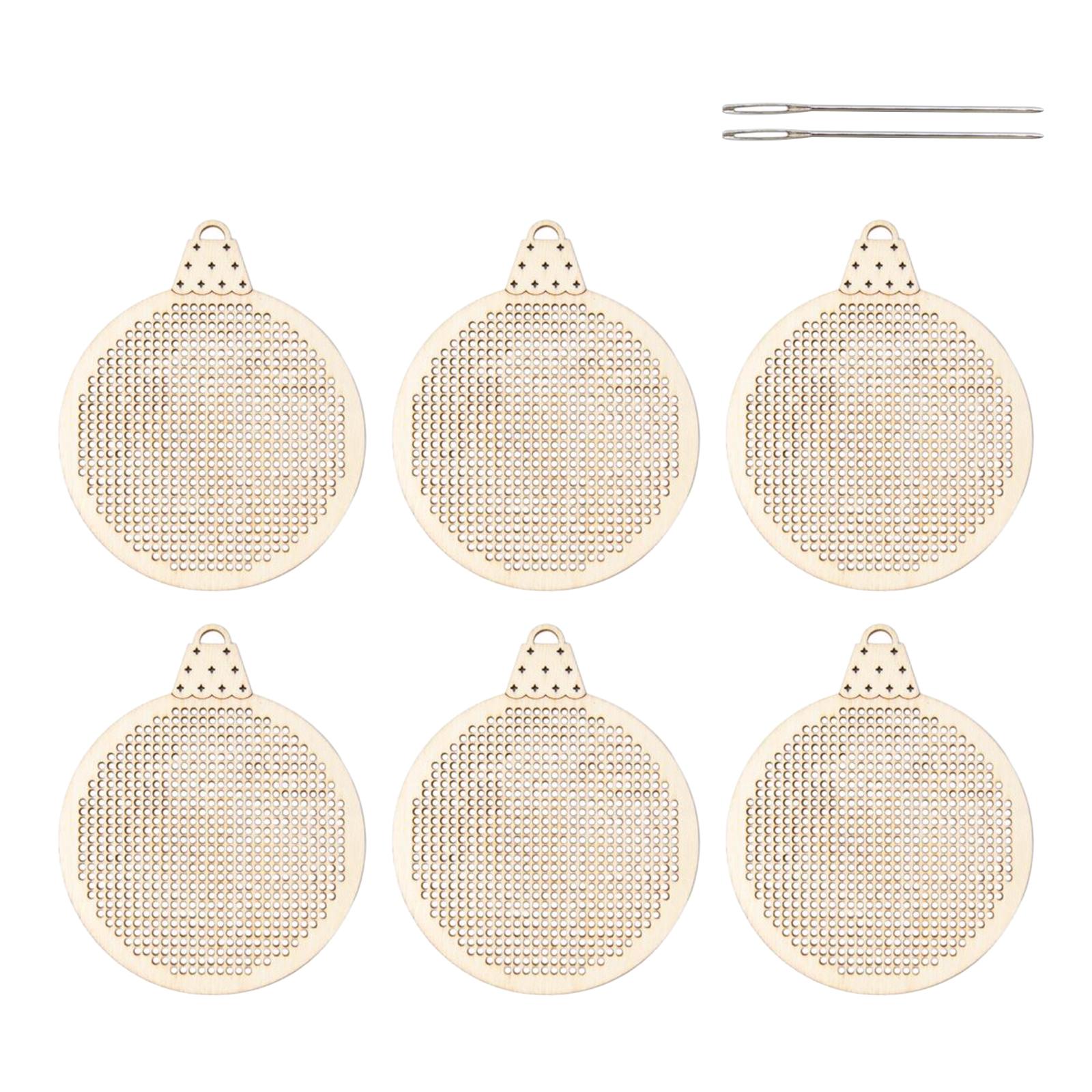 6x Wood Slices DIY Embroidery  - Embroidery Xmas Tree 评论和价格