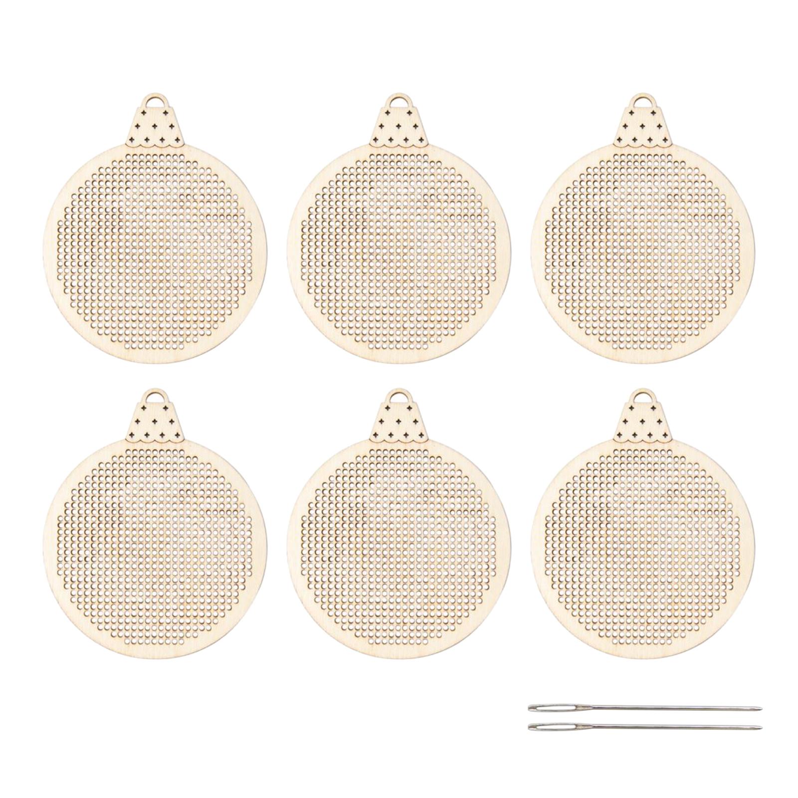 6x Wood Slices DIY Embroidery  - Embroidery Xmas Tree 评论和价格