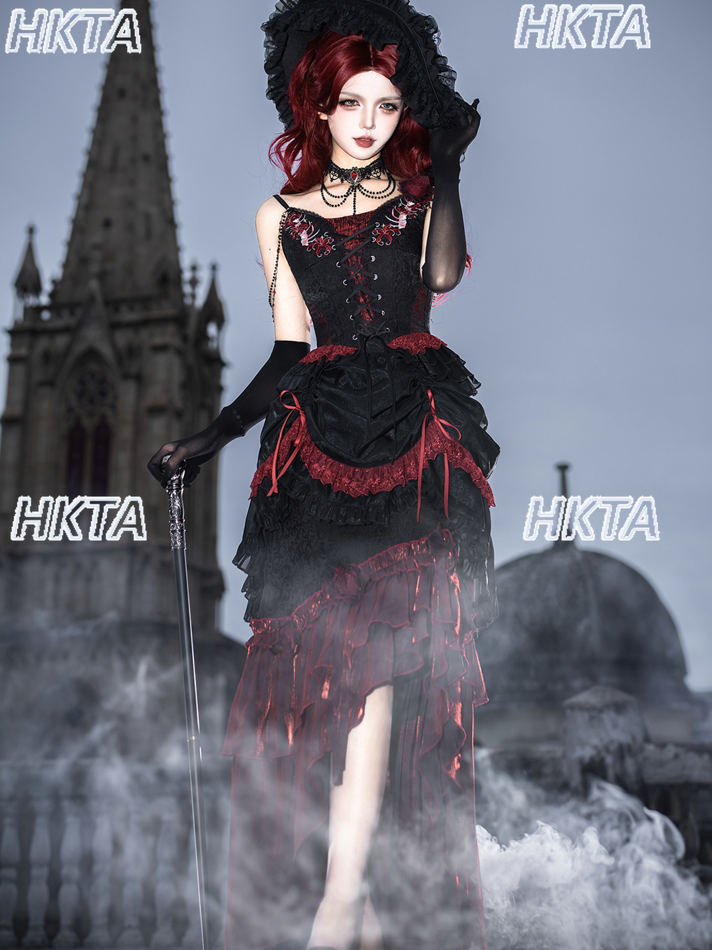 Elegant Vintage Dark Goth Subc - Embroidery Red 评论和价格