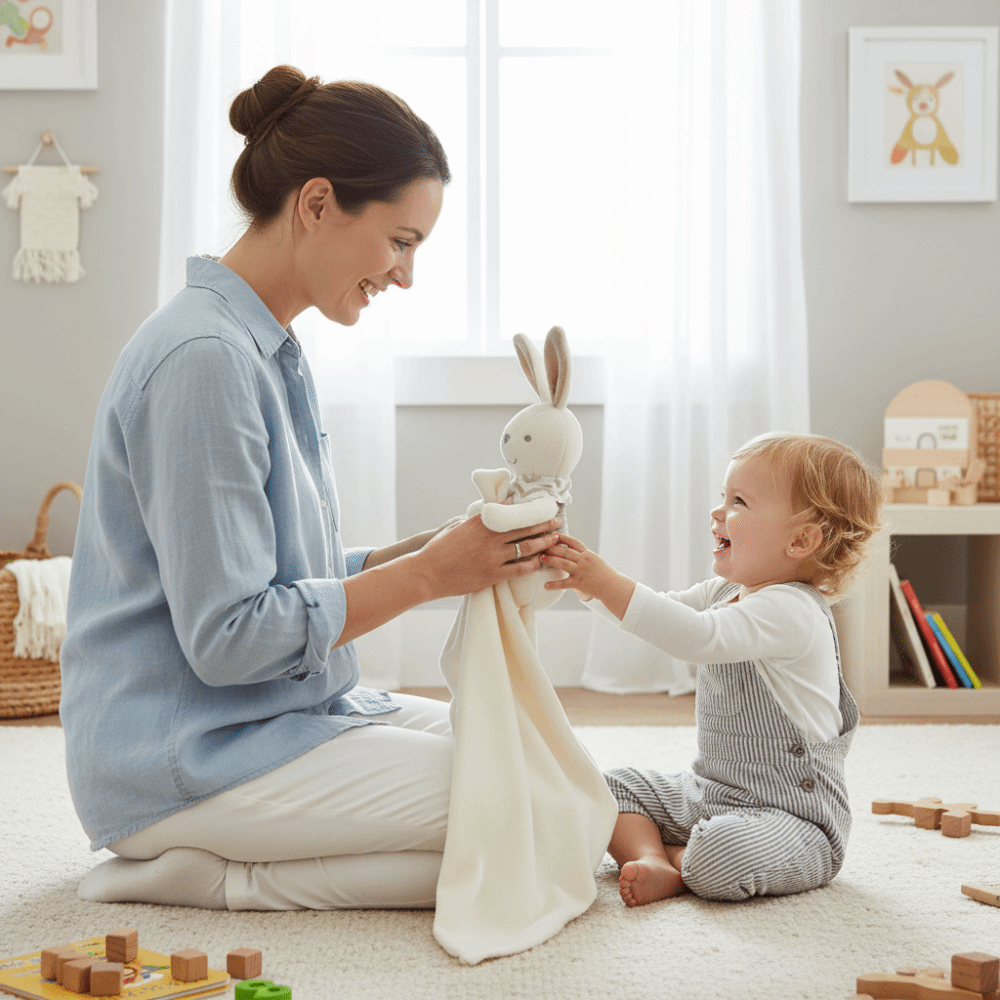 Square Shape Baby Rabbit Comfo - Embroidery Towel 评论和价格