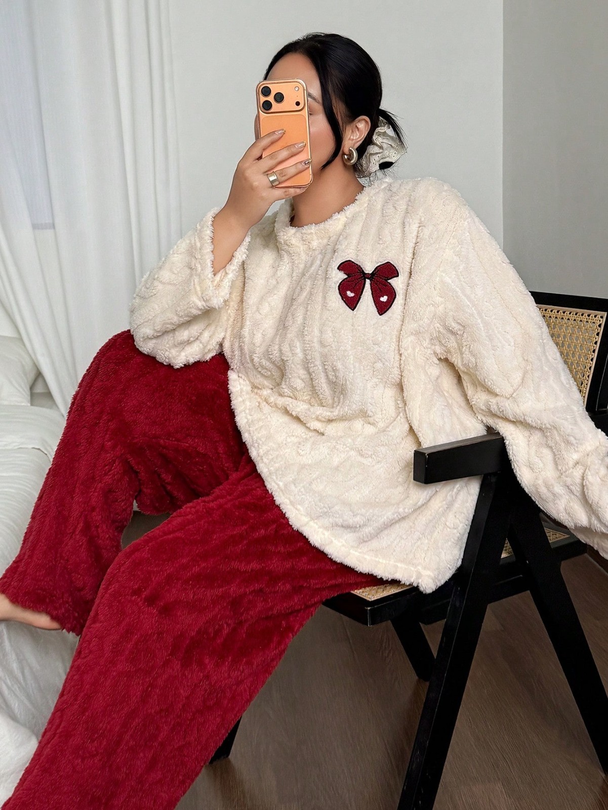 Plus Size 1XL-5XL Women Autumn - Embroidery Red 评论和价格